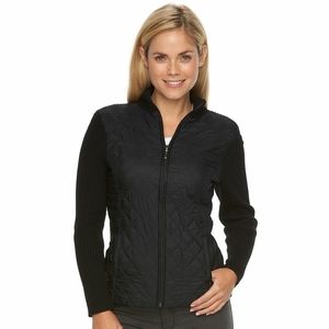 3/$15 Croft & Barrow Black Quilted Sweater Jacket